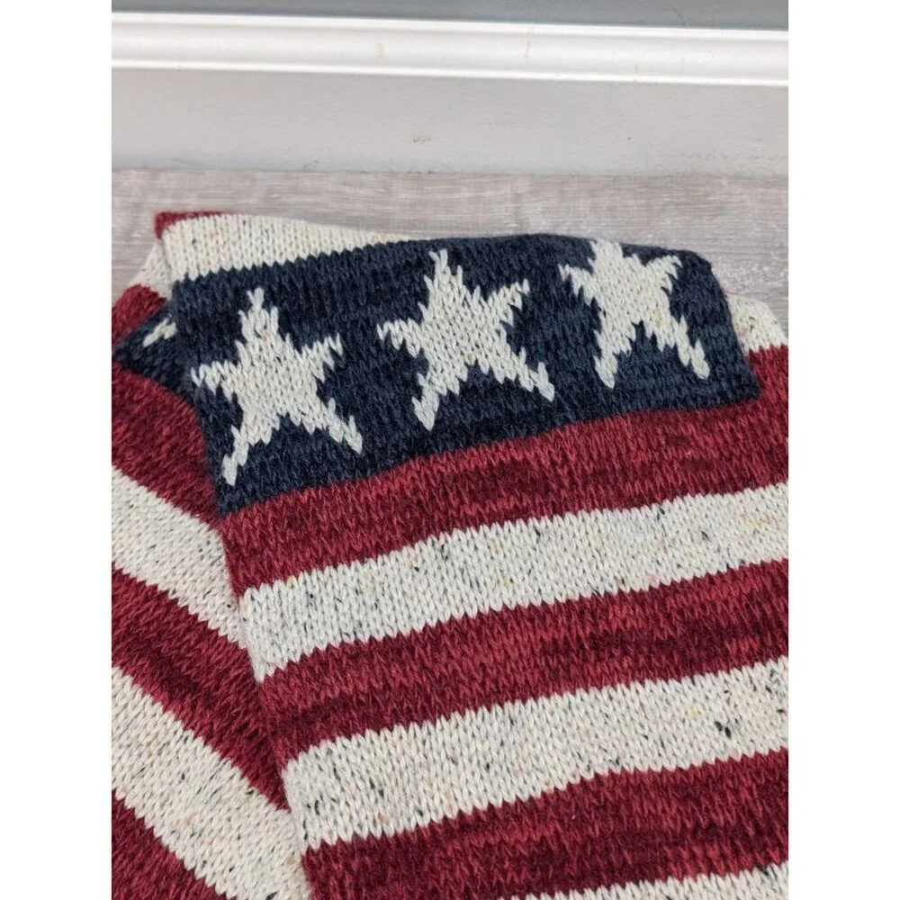 MUKLUKS American Flag Infinity Sweater Scarf Red Blue Stars Stripe Patriotic